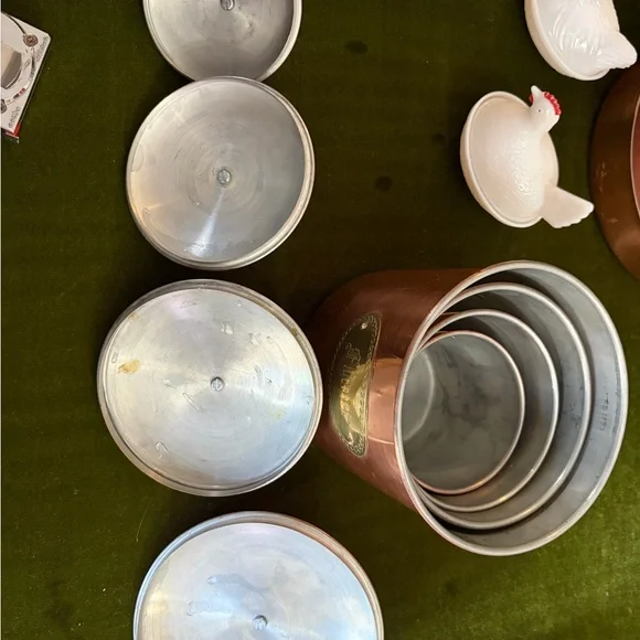 Vintage Copper Canister Set with Gold Accents from Portugal - Picture 15 of 16